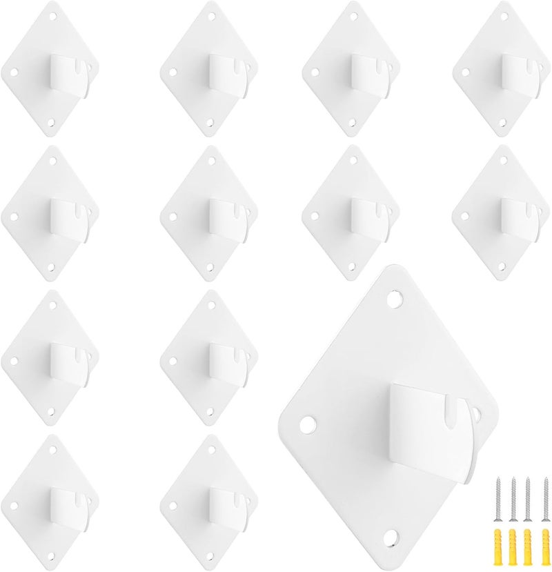 Alffun Gridwall Mount Brackets, 12 Pcs Grid Panel Wall Mount Brackets with Screws for Garage Workbench Display Wall Organization(12 Pcs, White) - Image 1